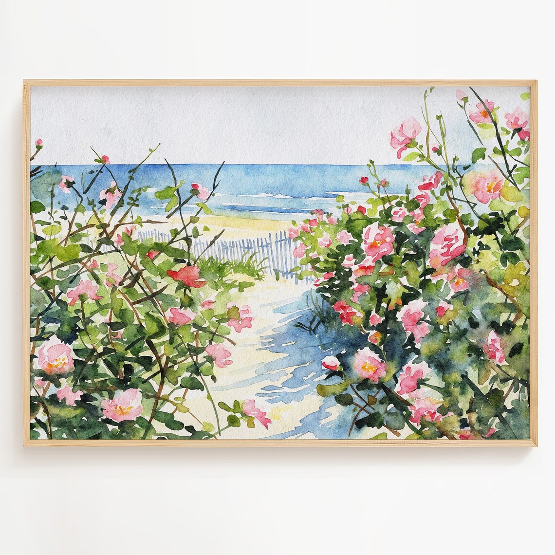 Cape Cod Watercolor Landscape, Beach Scene Art Print