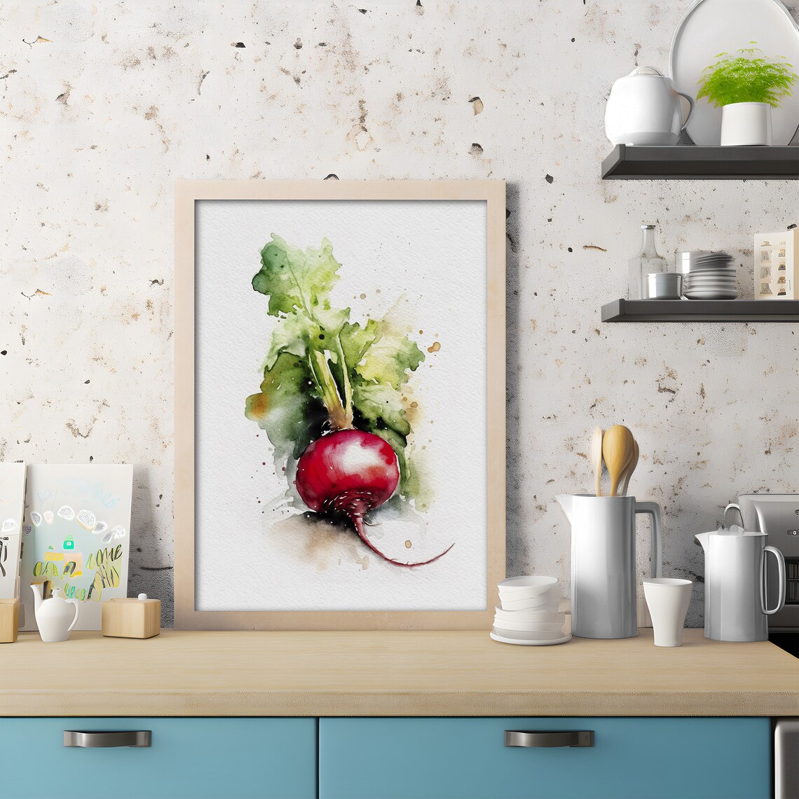 Beet Watercolor Painting, Farmhouse Kitchen Art Print - Image 3