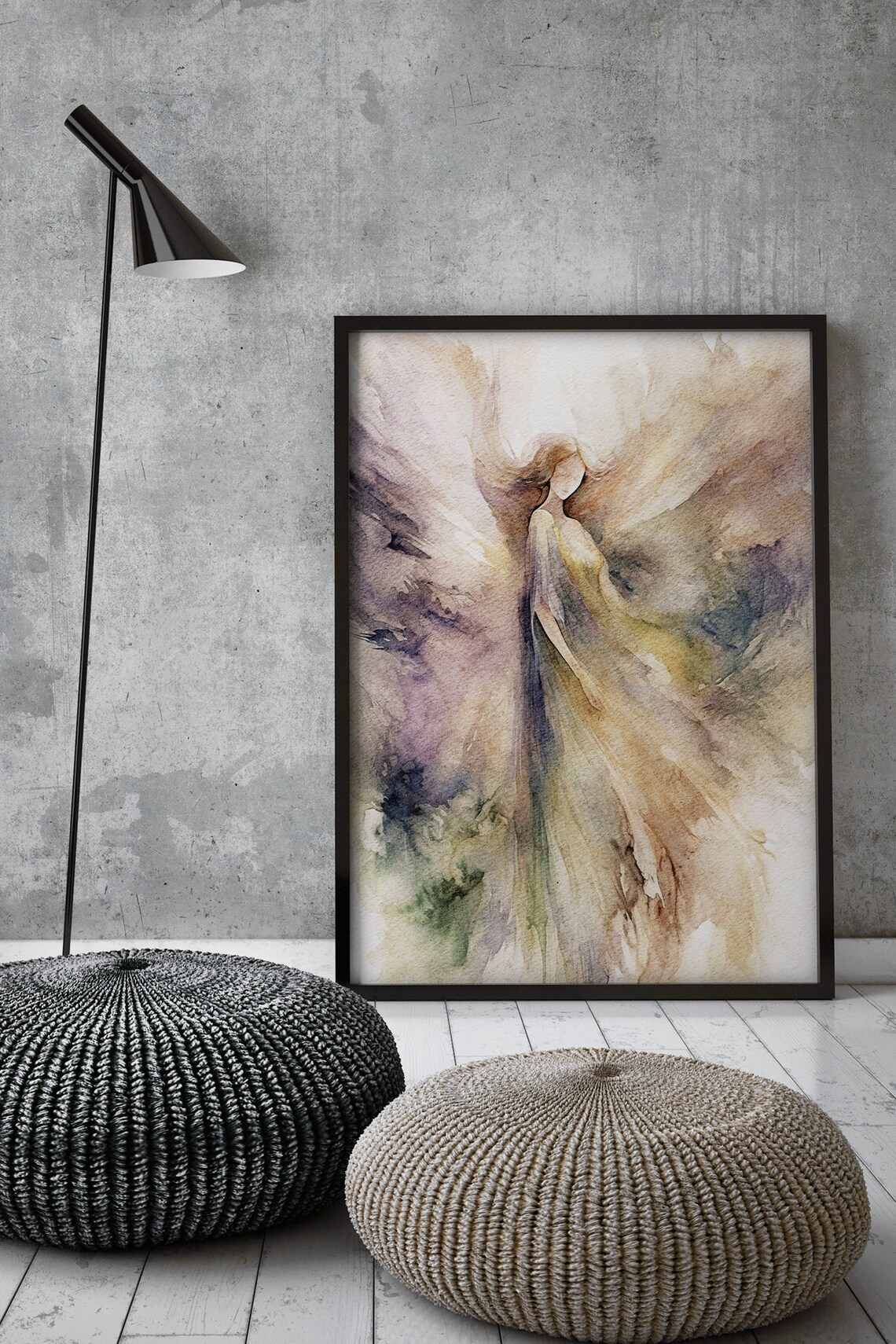 Guardian Angel Watercolor Art Print, Religious Wall Art - Image 5