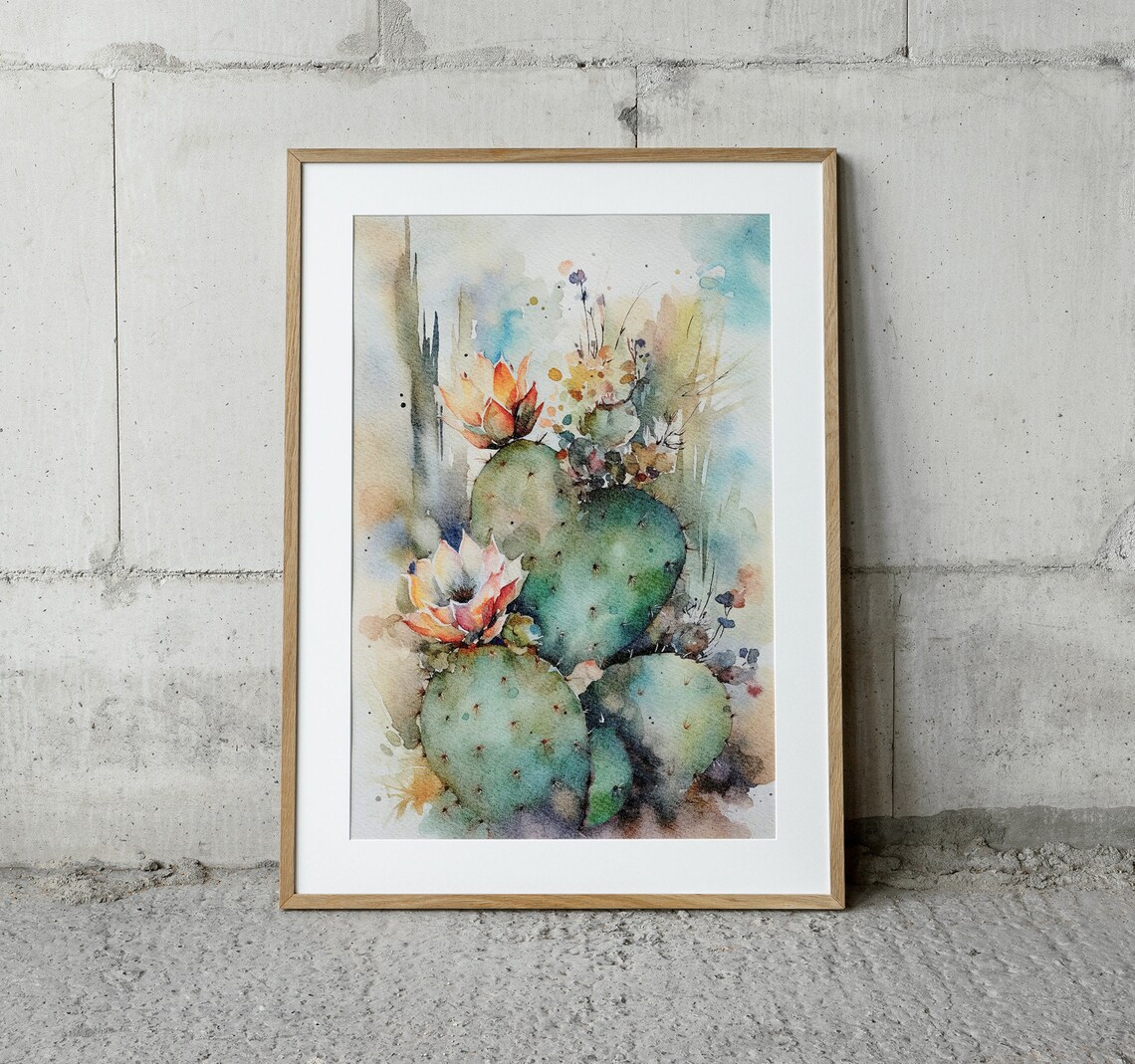Cactus Botanical Watercolor Art Print, Desert Plants - Image 4