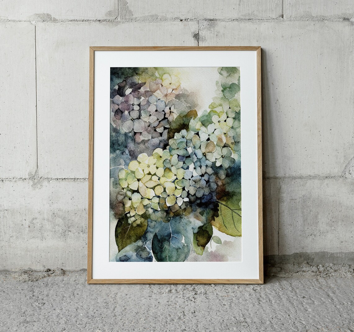 Hydrangea Watercolor Botanical Floral Art Print - Image 4
