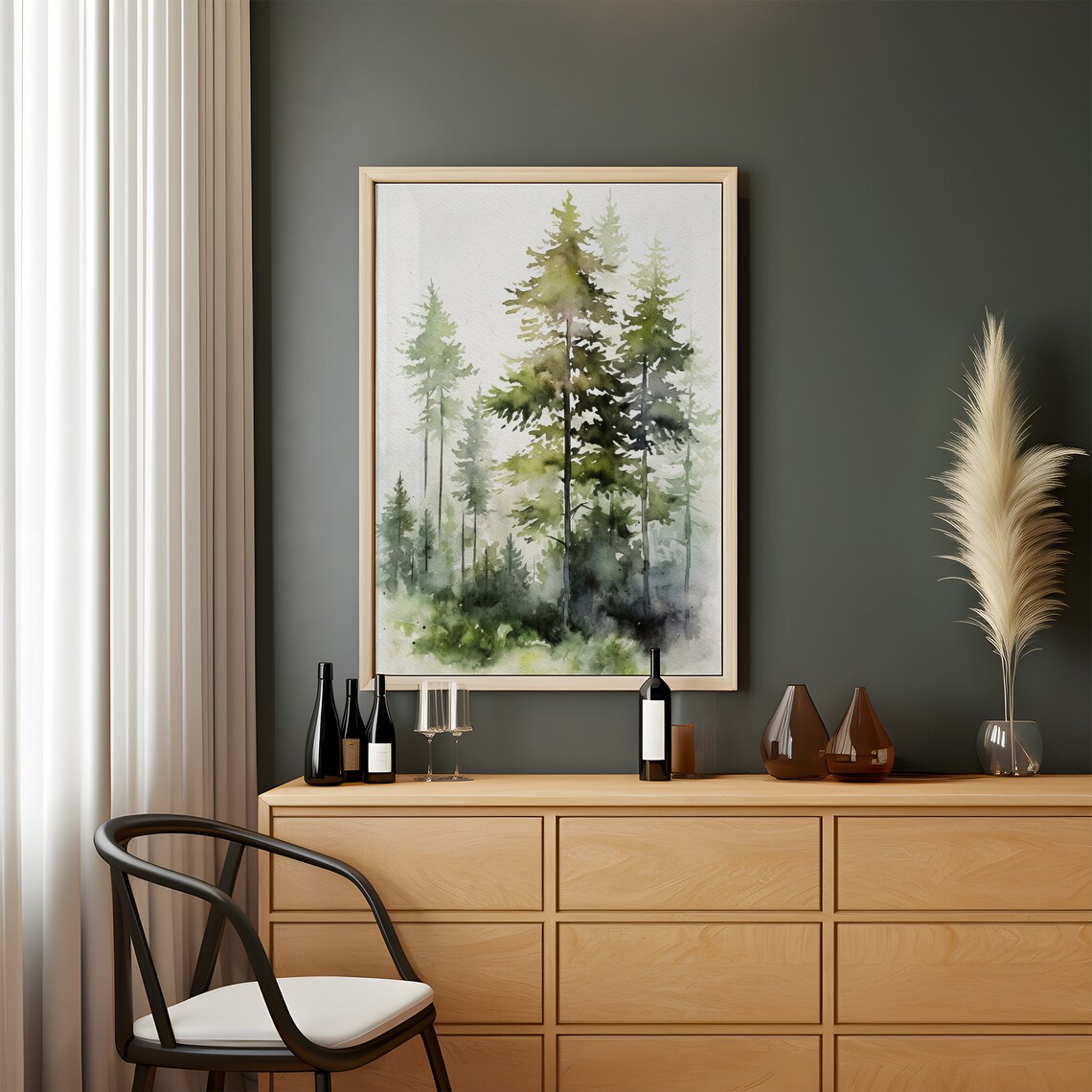 Pine Tree Watercolor, Vermont Forest Art Print - Image 4