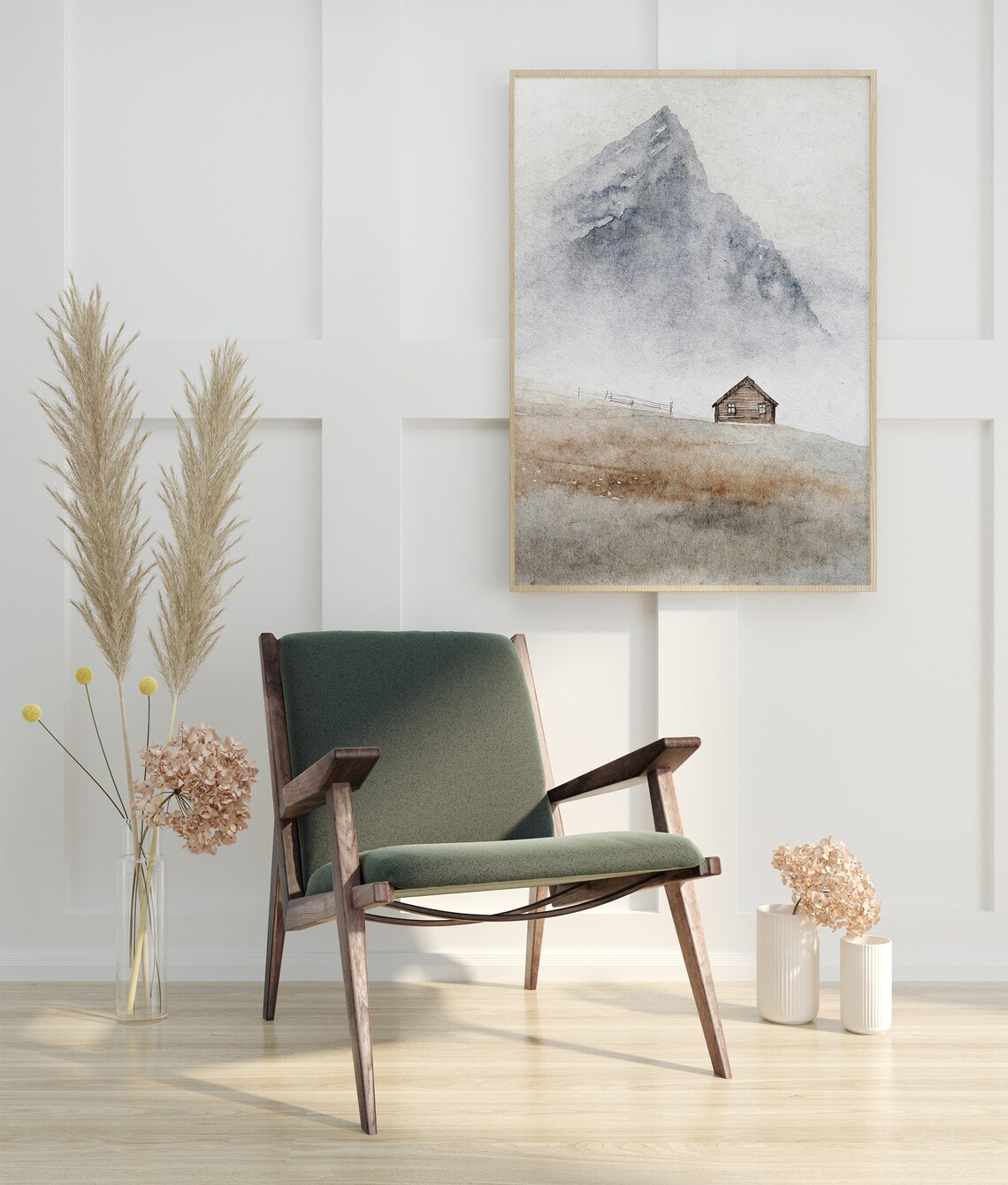 Lofoten Watercolor Landscape, Scandinavian Art Print - Image 3