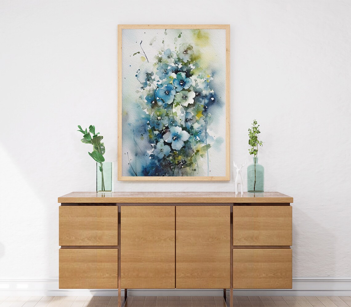 Forget Me Not Watercolor Wildflowers, Botanical Art Print - Image 4
