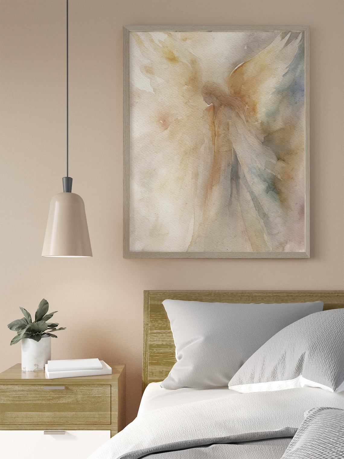 Guardian Angel Watercolor Art Print, Personalized - Image 5