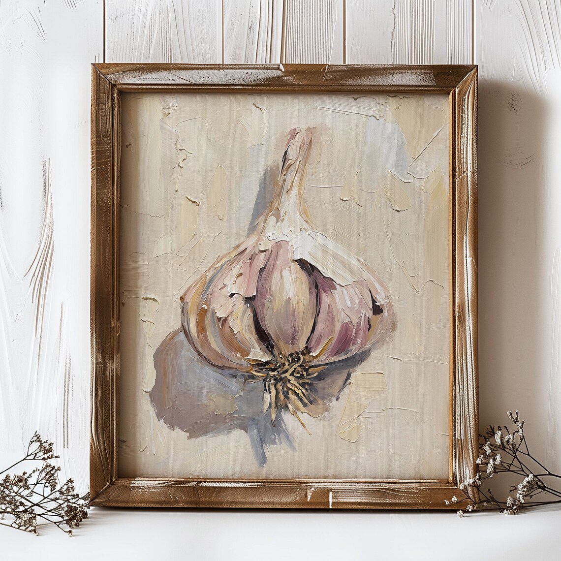 Garlic Bulb Oil Painting, Farmhouse Kitchen Art Print - Image 5