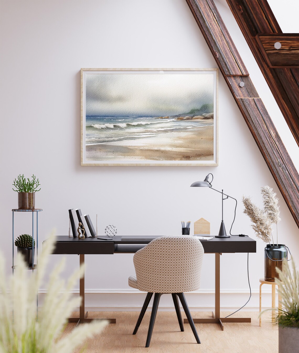 Seascape Watercolor Ocean Beach Poster, Coastal Art - Image 4