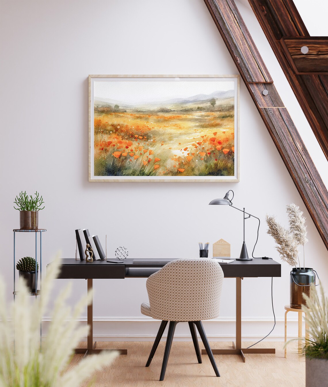 California Poppy Watercolor Art Print, California Valley - Image 5