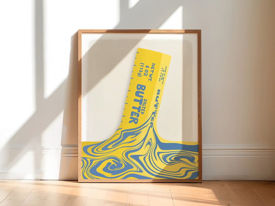 Melted Butter Stick Funny Kitchen Poster Print