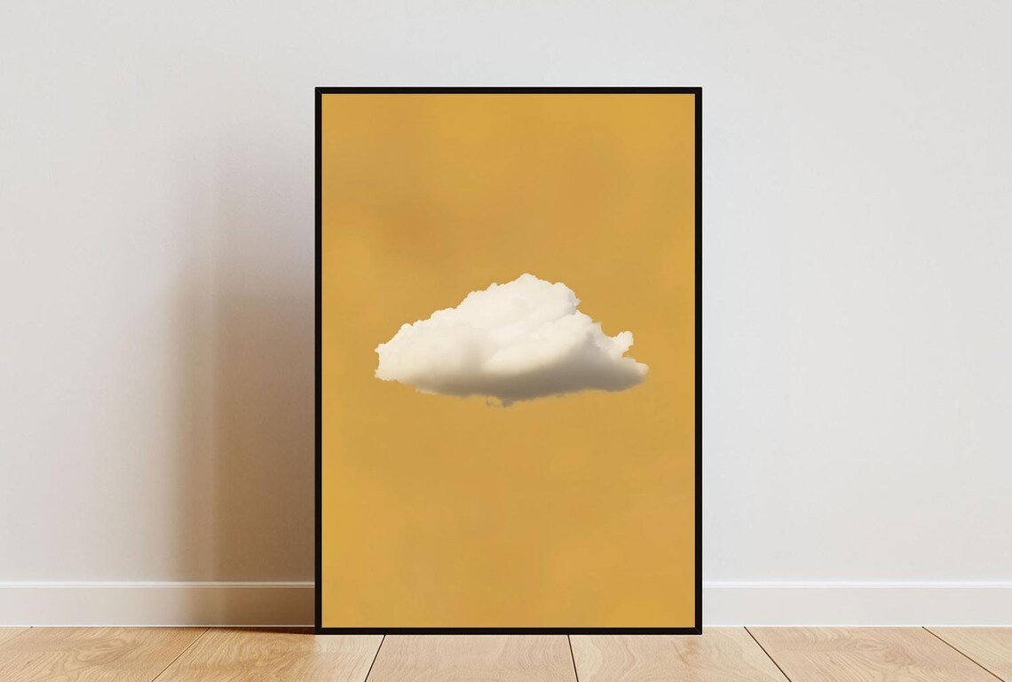 Yellow Cloud Minimalist Abstract Wall Art Print