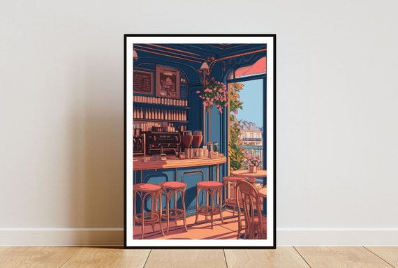 Vintage Coffee Shop Poster Kitchen Print Coffee Bar Wall Art Bar Wall Art Bar Print Retro Art Kitchen Wall Art Vintage Kitchen Art