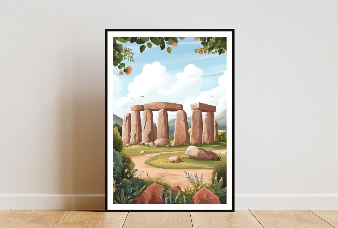 Stonehenge Ancient Stones Sunny Garden Countryside Landscape Poster