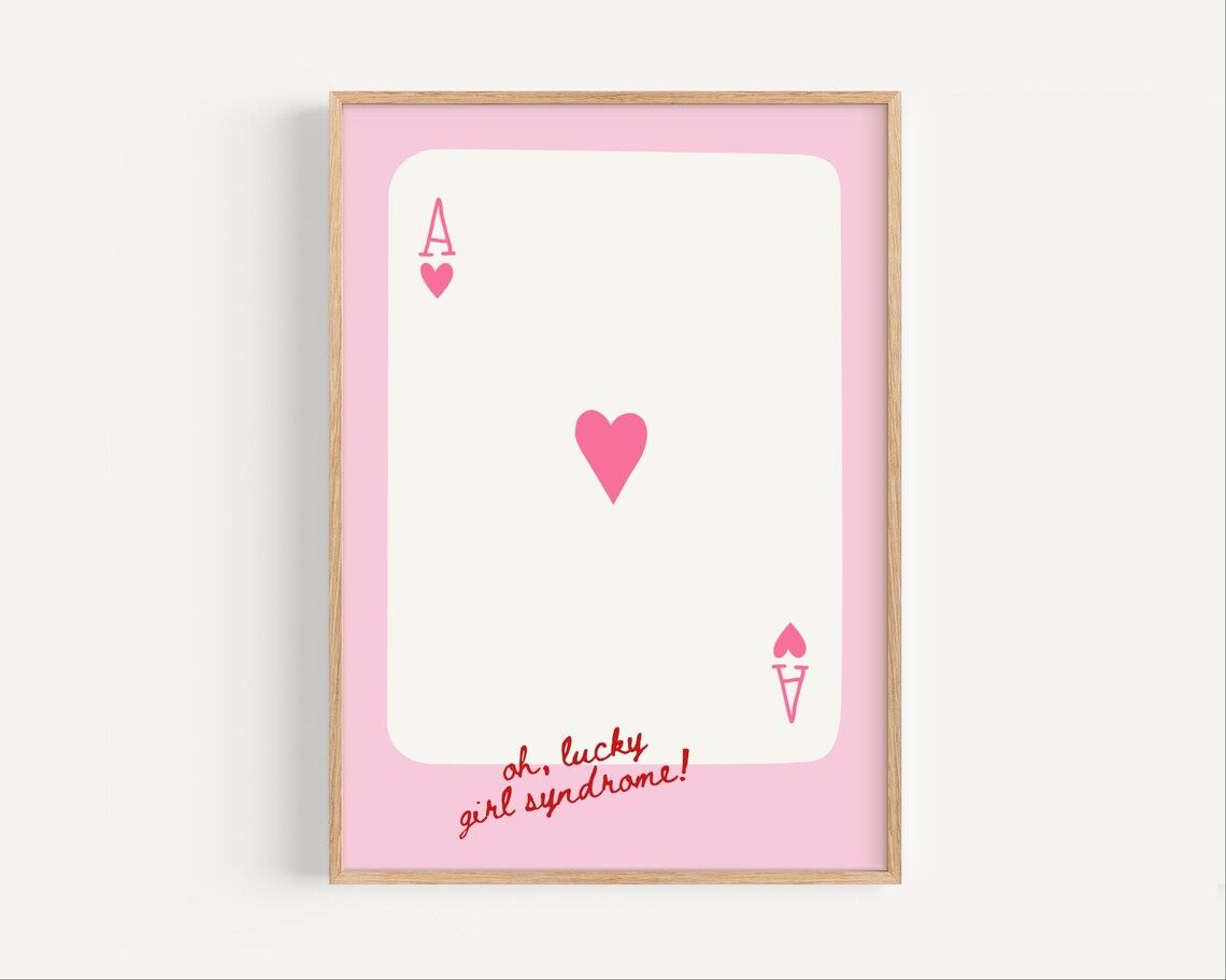 Lucky Girl Syndrome Poster Trendy Pink Dorm Decor