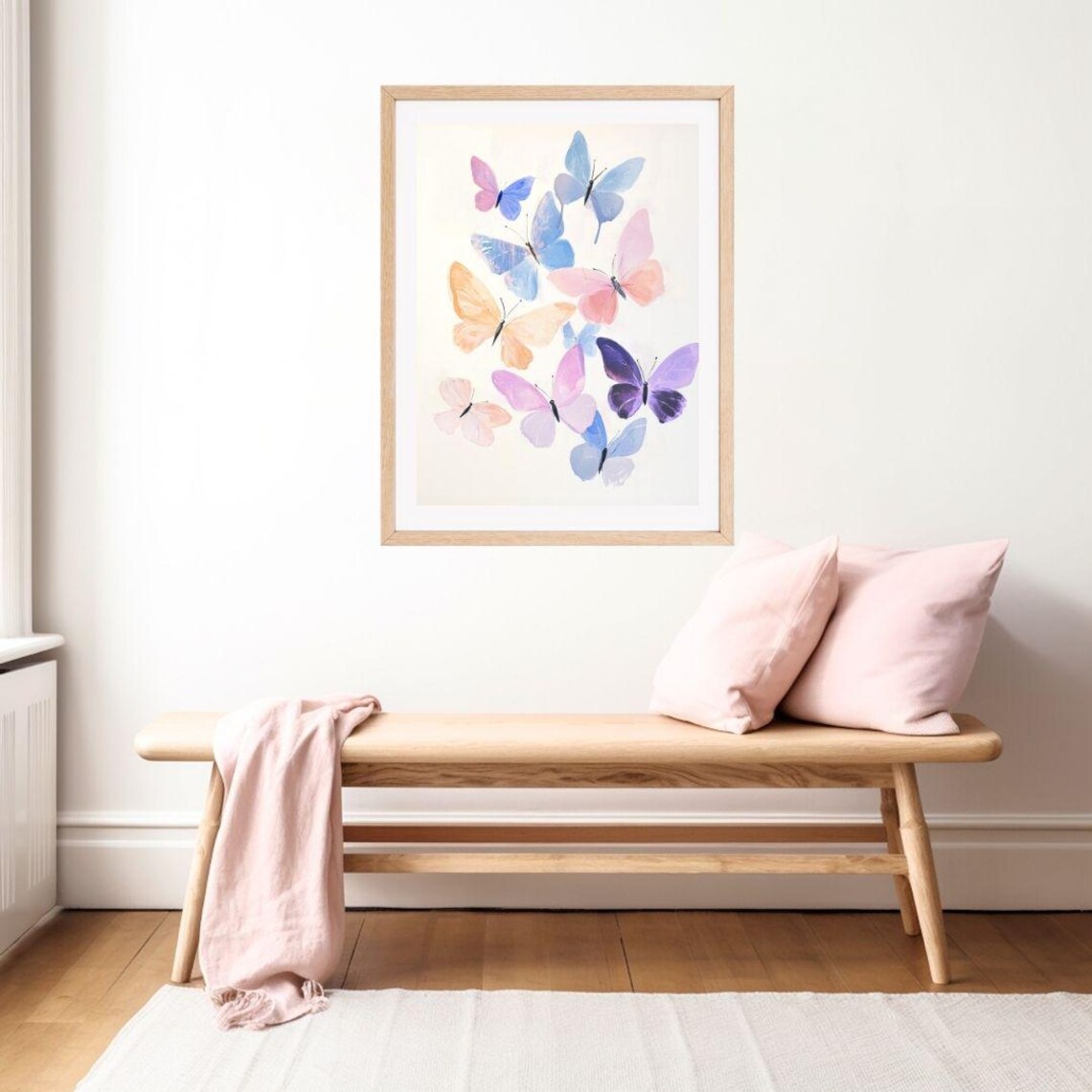 Pastel Butterflies Watercolor Art Print, Girls Room - Image 2