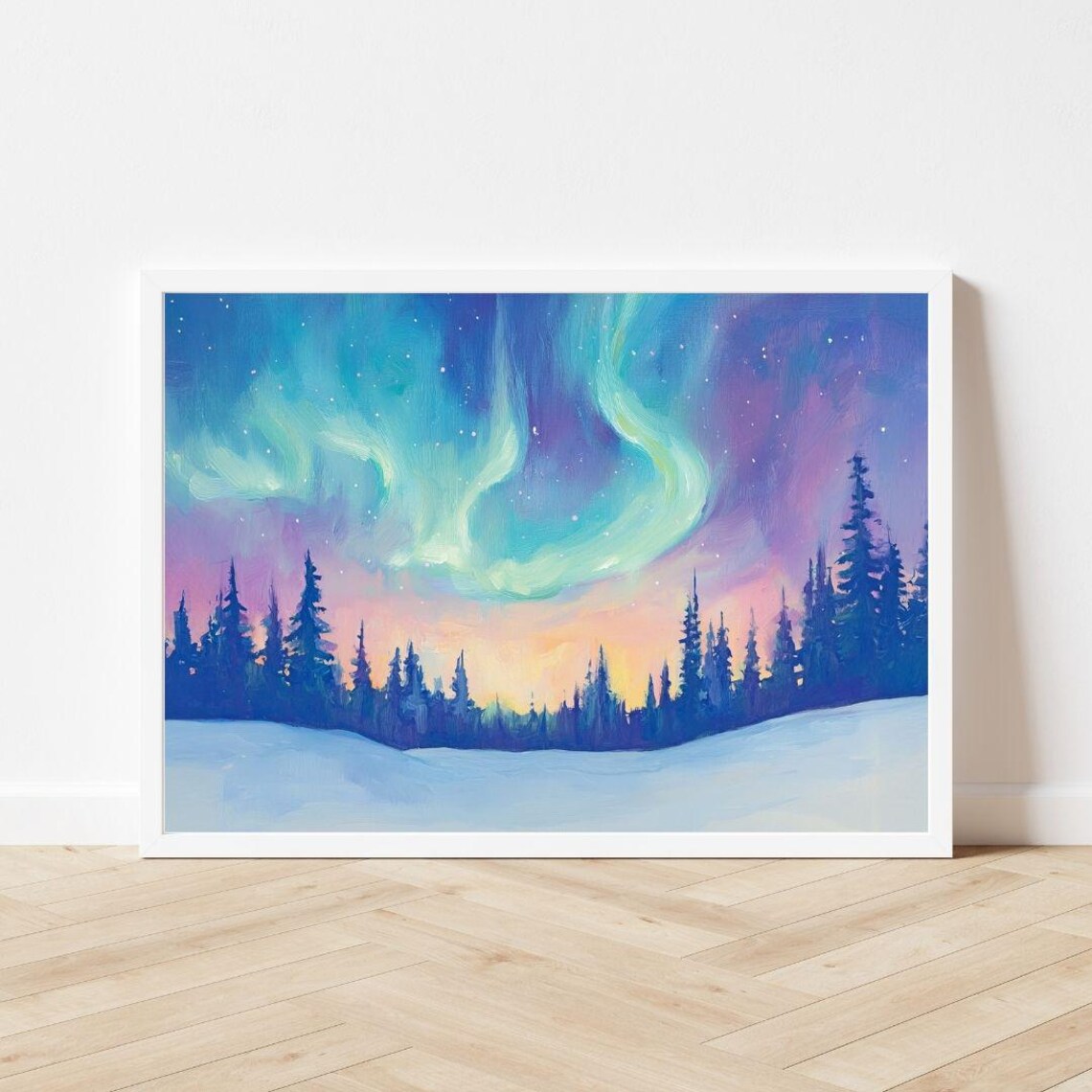 Northern Lights Forest, Alaska Landscape Art Print - Image 3
