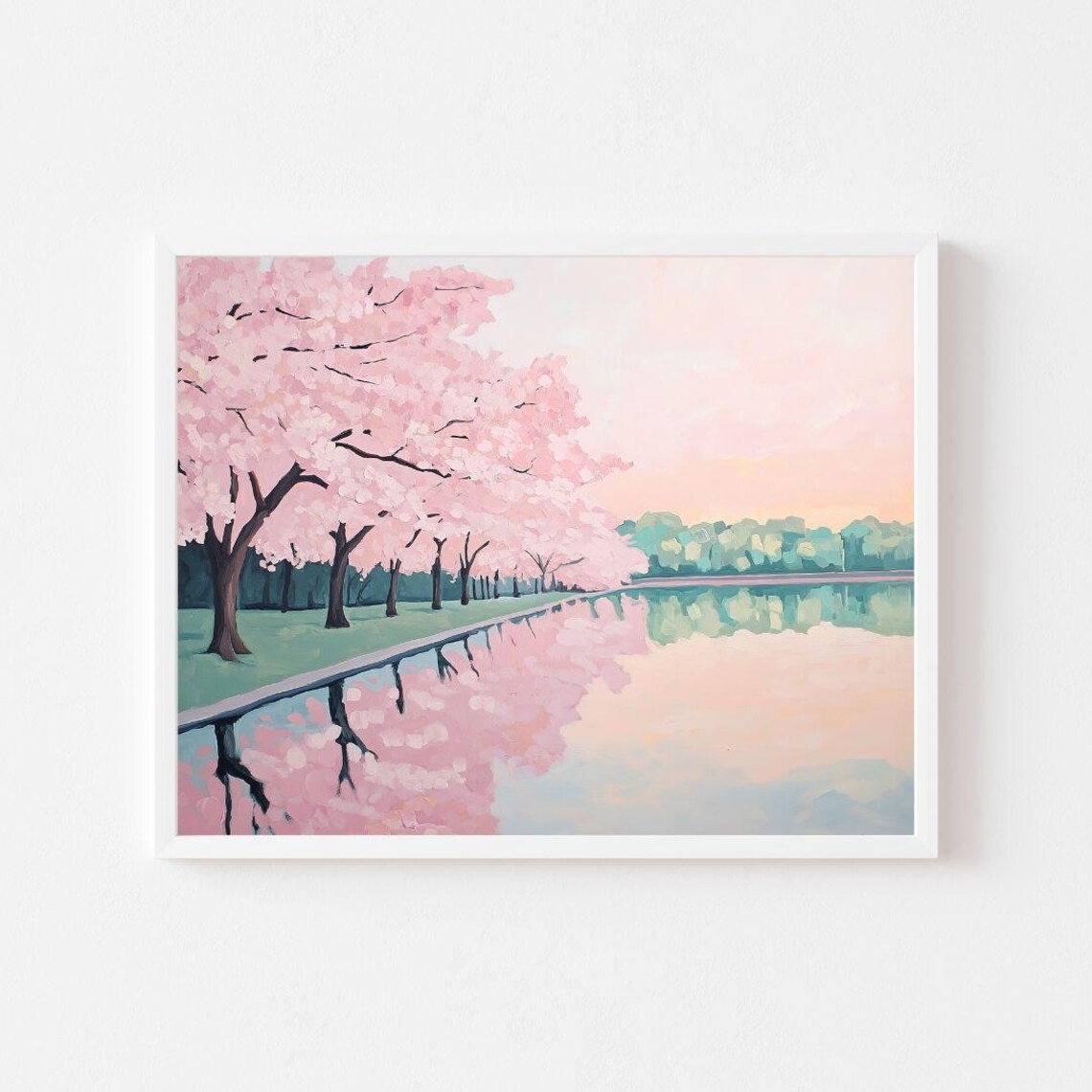 Cherry Blossom Trees, Washington DC Spring Landscape Art Print