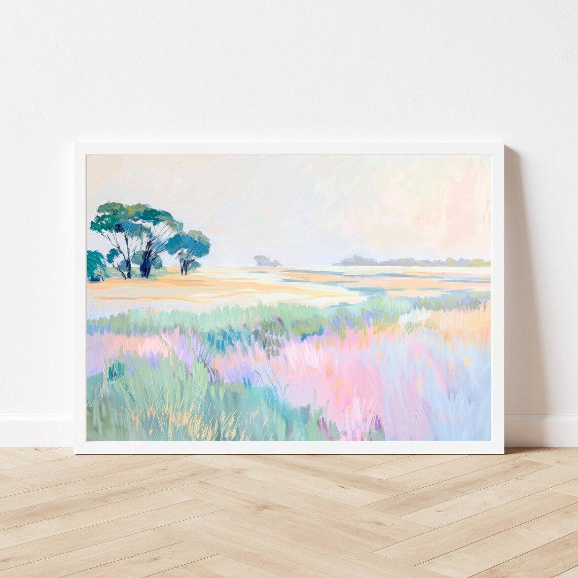 Pastel Abstract Landscape, Whimsical Impressionist Art Print - Image 3