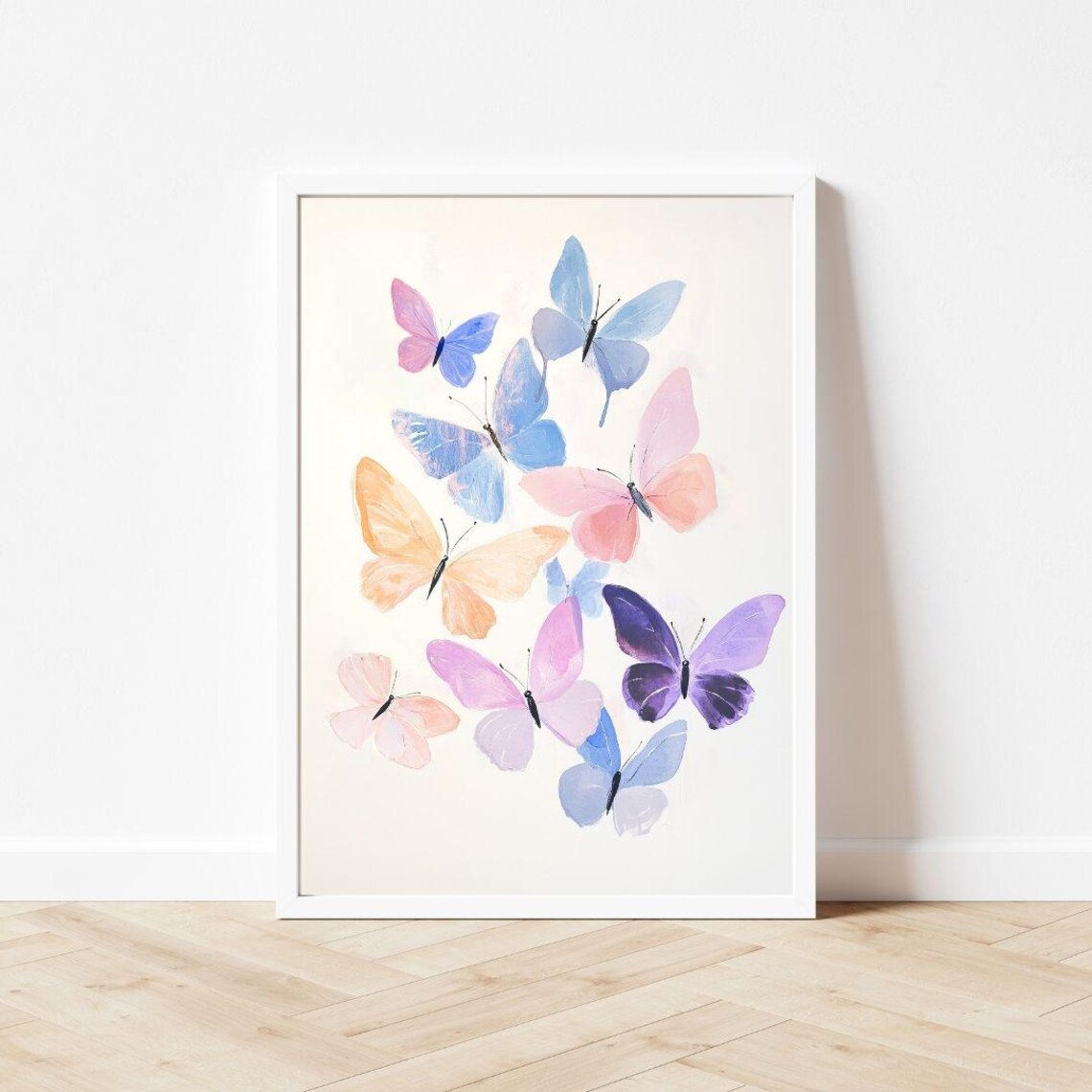 Pastel Butterflies Watercolor Art Print, Girls Room - Image 3