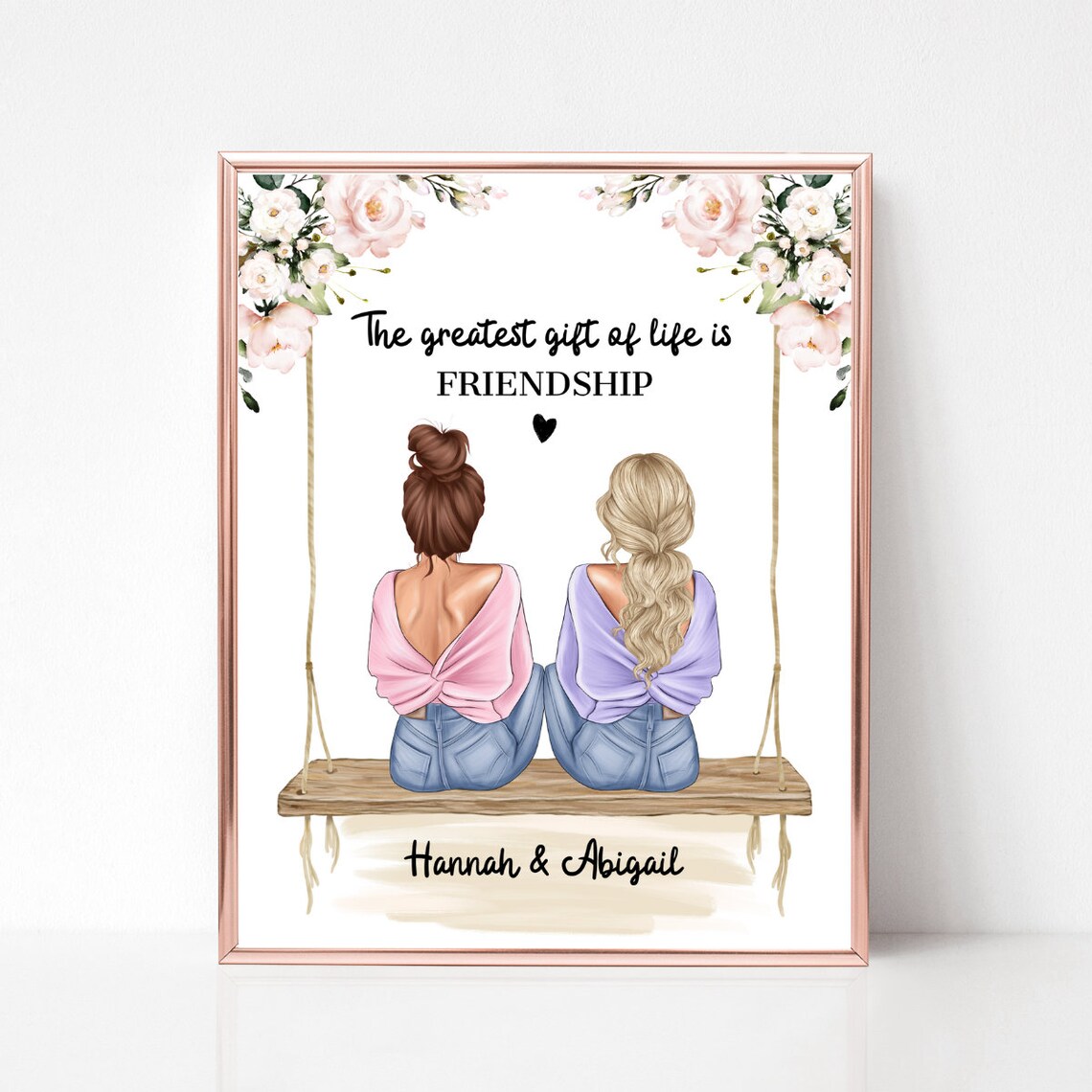 The Greatest Gift Of Life Is Friendship Floral Swing Quote Poster