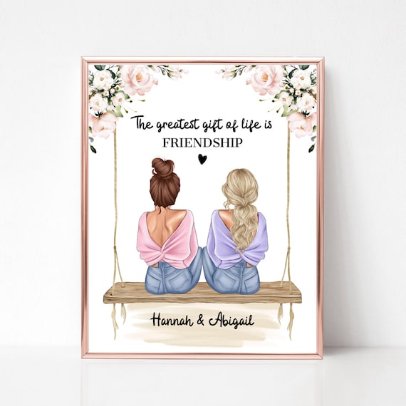 The Greatest Gift Of Life Is Friendship Floral Swing Quote Poster
