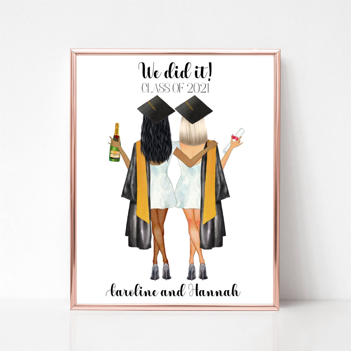 We Did It Class of 2021 Graduation Best Friends Keepsake Poster - Image 3