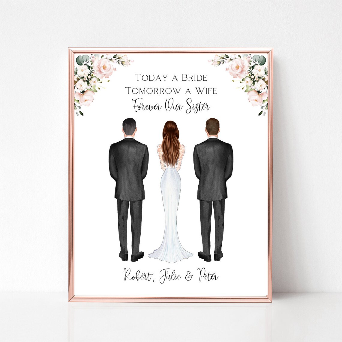 Brothers of the Bride Forever Our Sister Wedding Keepsake Poster