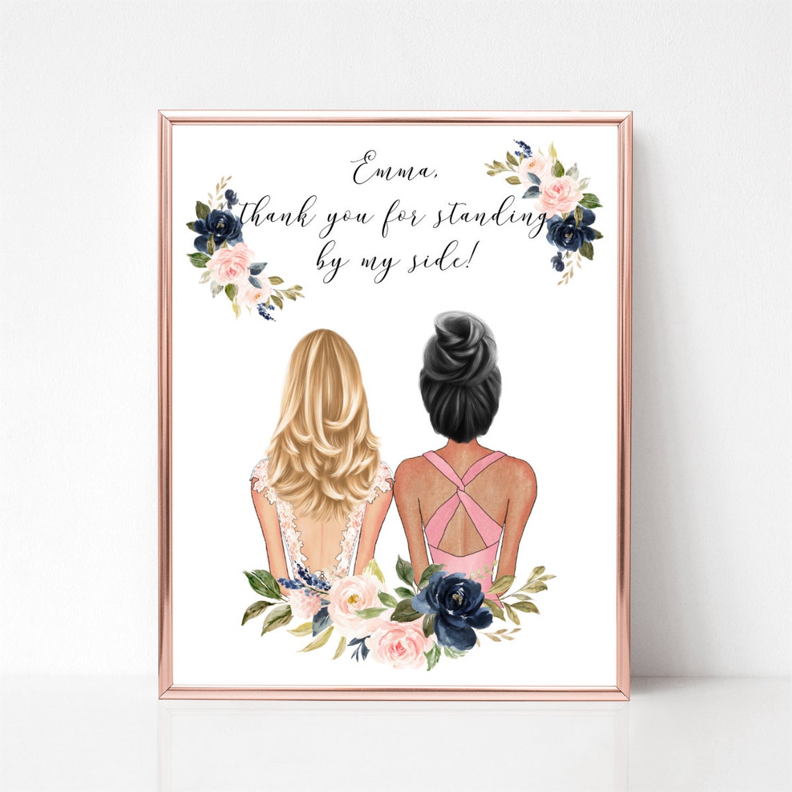 Emma Thank You for Standing by My Side Bridesmaid Gift Poster