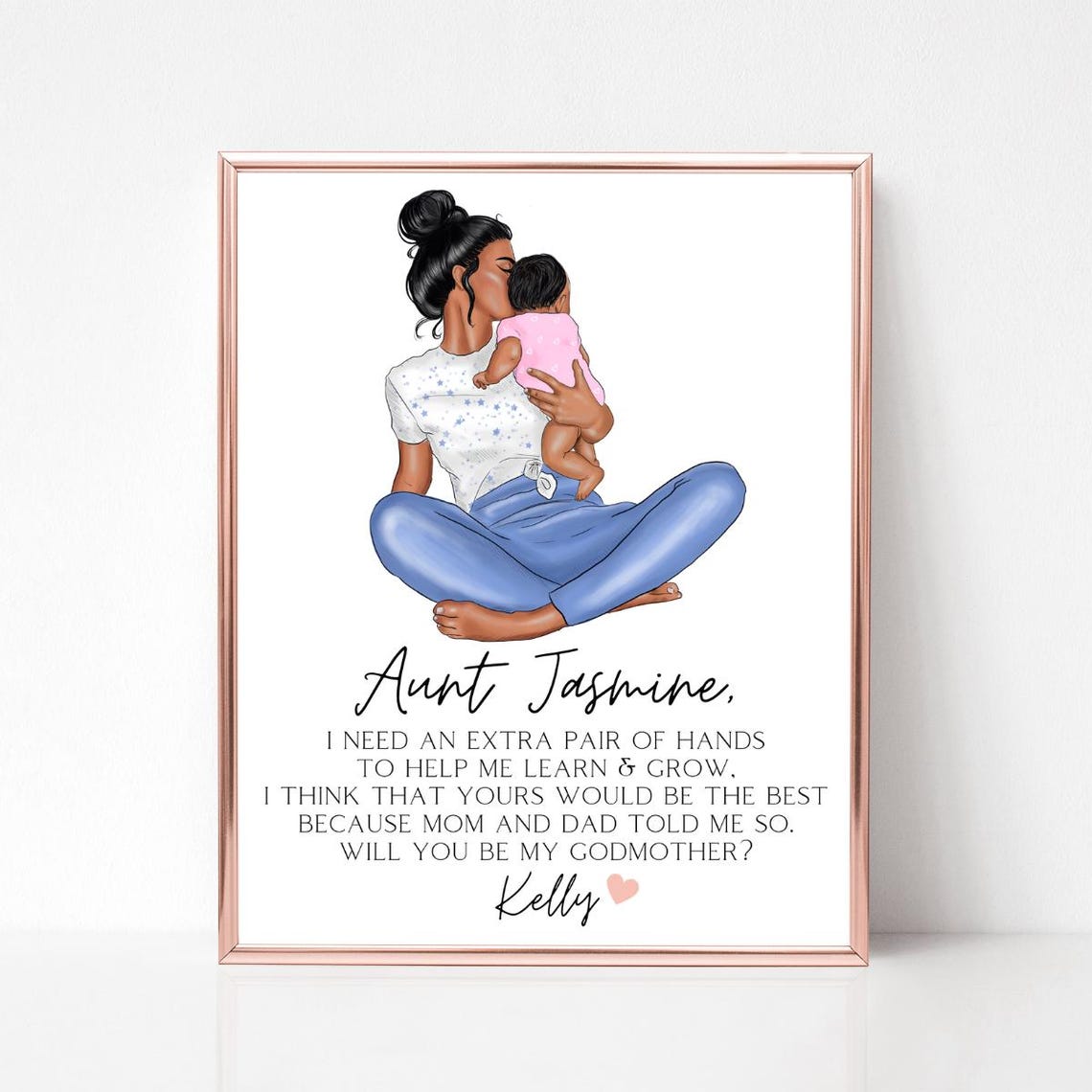 Personalized Godmother Proposal Print Will You Be My Godmother Gift - Image 3