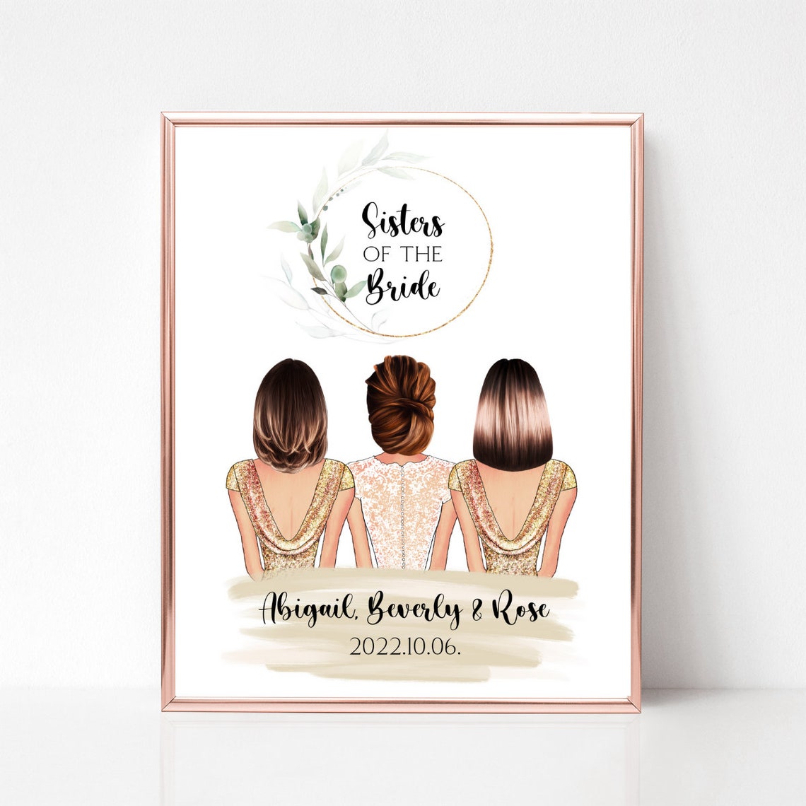 Personalized Sisters of the Bride Print Bridal Party Keepsake Gift - Image 3