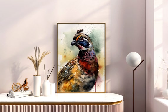 Pheasant Painting Wall Art Poster Gift Watercolor Colorful Animal Painting Illustration Nature Wall Art Home Decor Print