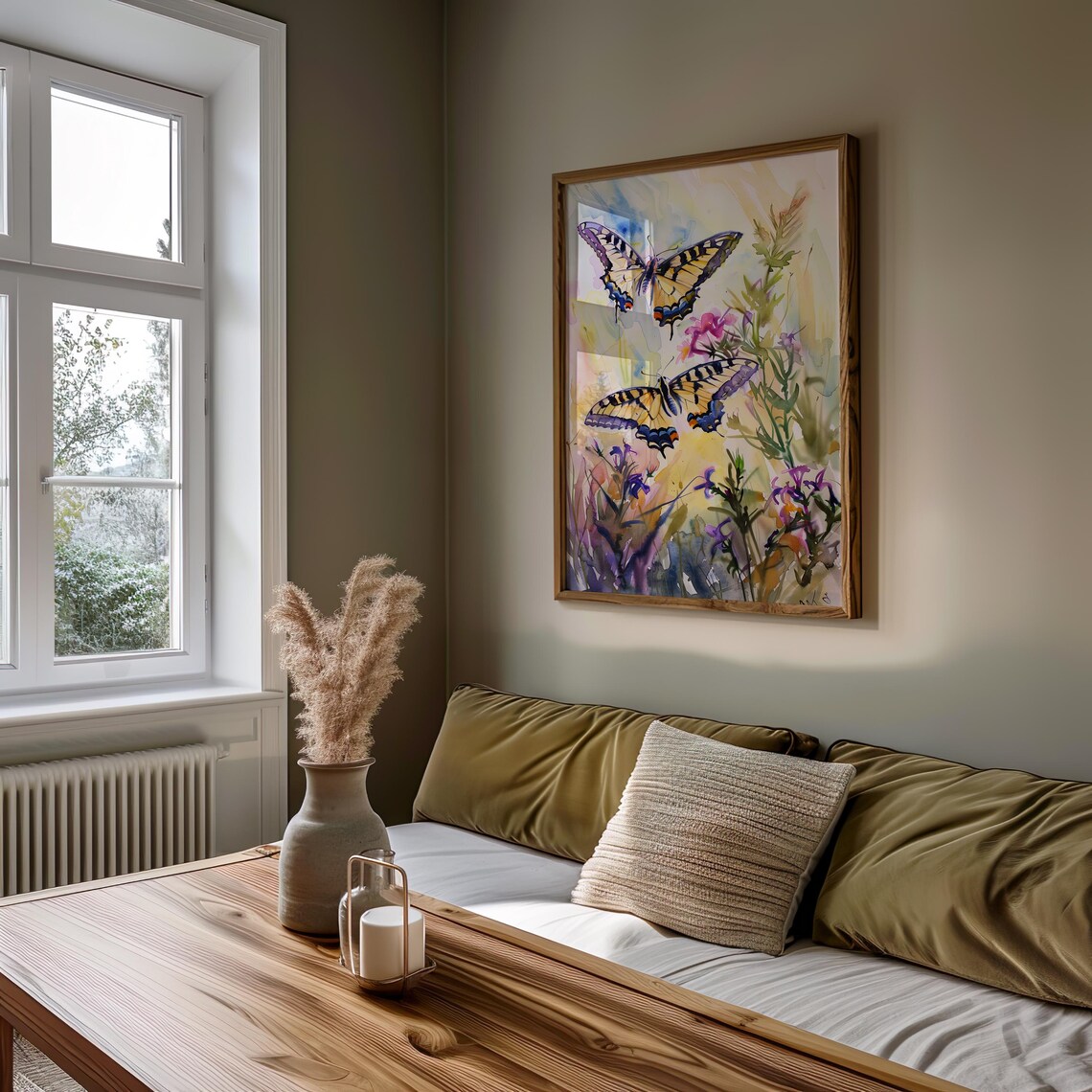 Swallowtail Butterfly Watercolor Wildflowers Botanical Art Poster - Image 4