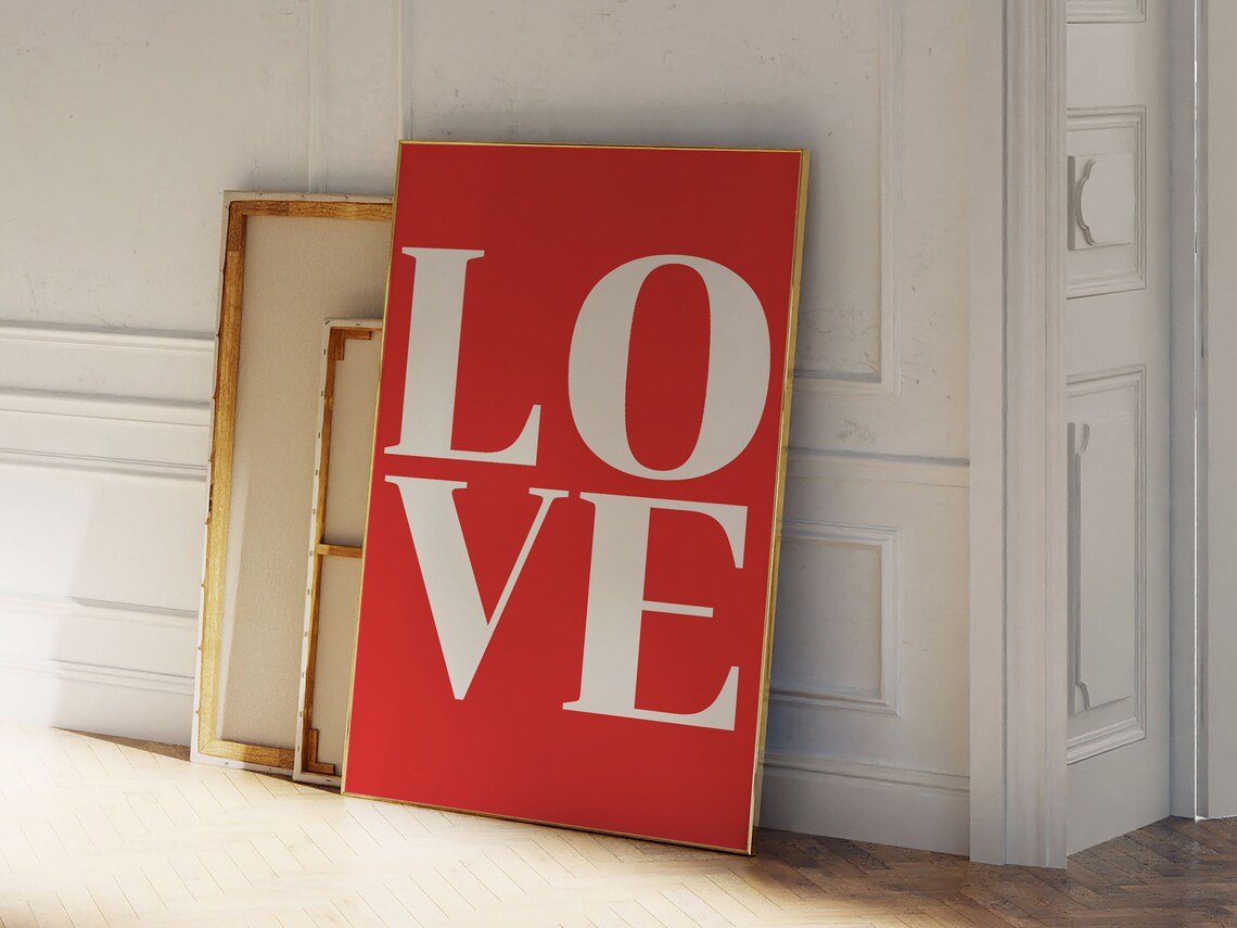 Love Poster, Retro Style Typography - Image 3