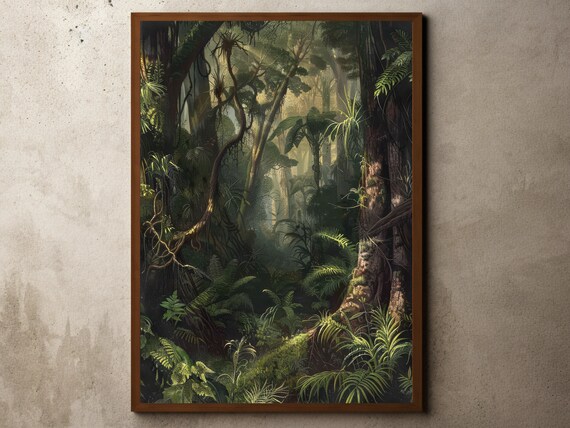Tropical Decor Jungle Print Botanical Wall Art Nature Poster Ernst Haeckel Landscape Henri Rousseau