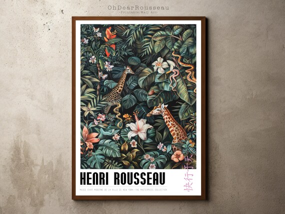 Henri Rousseau Print Poster Tropical Decor Botanical Jungle Exhibition Vintage Wall Art