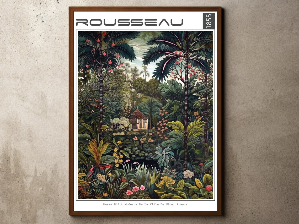 Henri Rousseau 1855 Exhibition Tropical Jungle Cabin Museum Poster