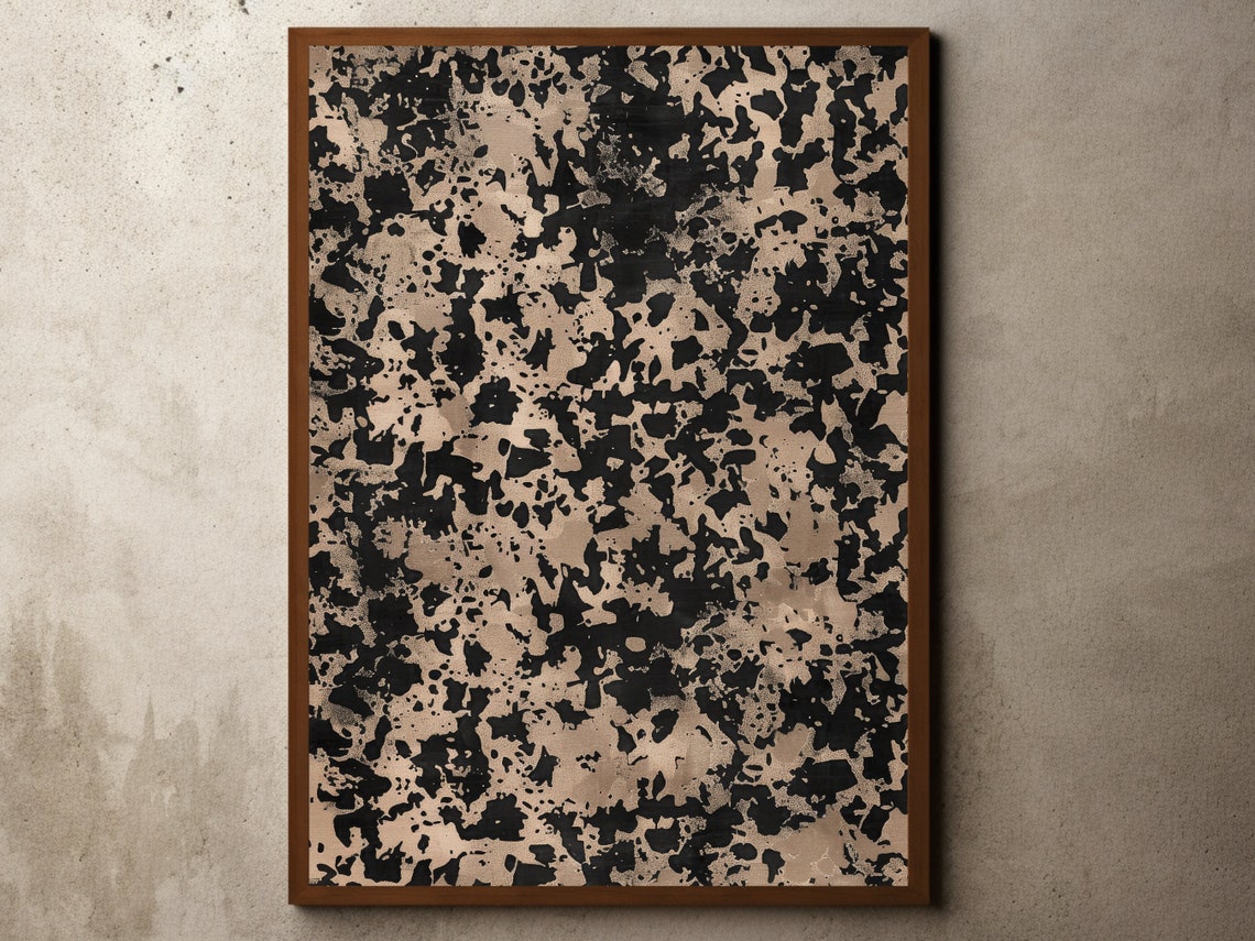 Black and Gold Speckled Abstract Pattern Modern Decor Poster