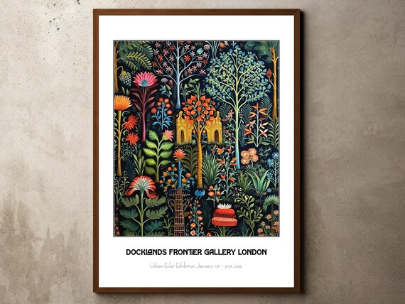Henri Rousseau Print Poster Tropical Decor Botanical Jungle Exhibition Animals Forest Vintage Wall Art