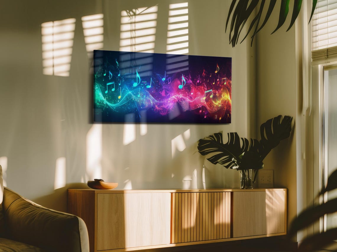 Musical Notes In Spectrum Art Print - Image 3