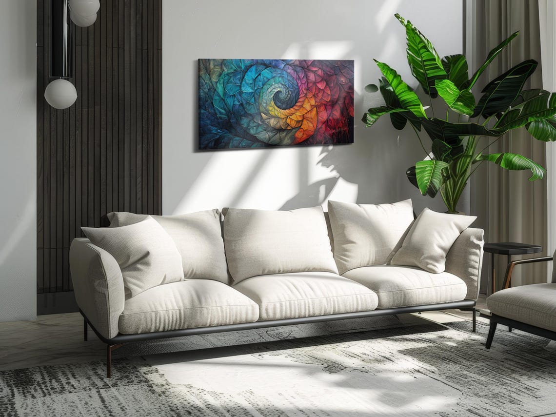 Color Spiral Abstract Modern Art Print - Image 2
