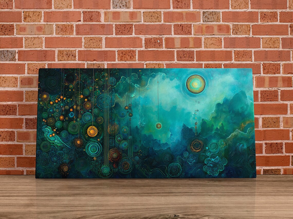 Celestial Green Whirl - Abstract Modern Art
