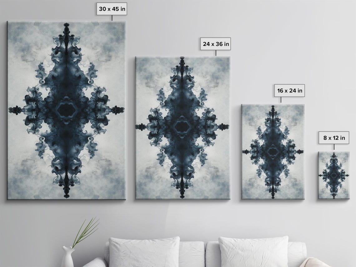 Blue Smoky Design - Abstract Art Print - Image 3