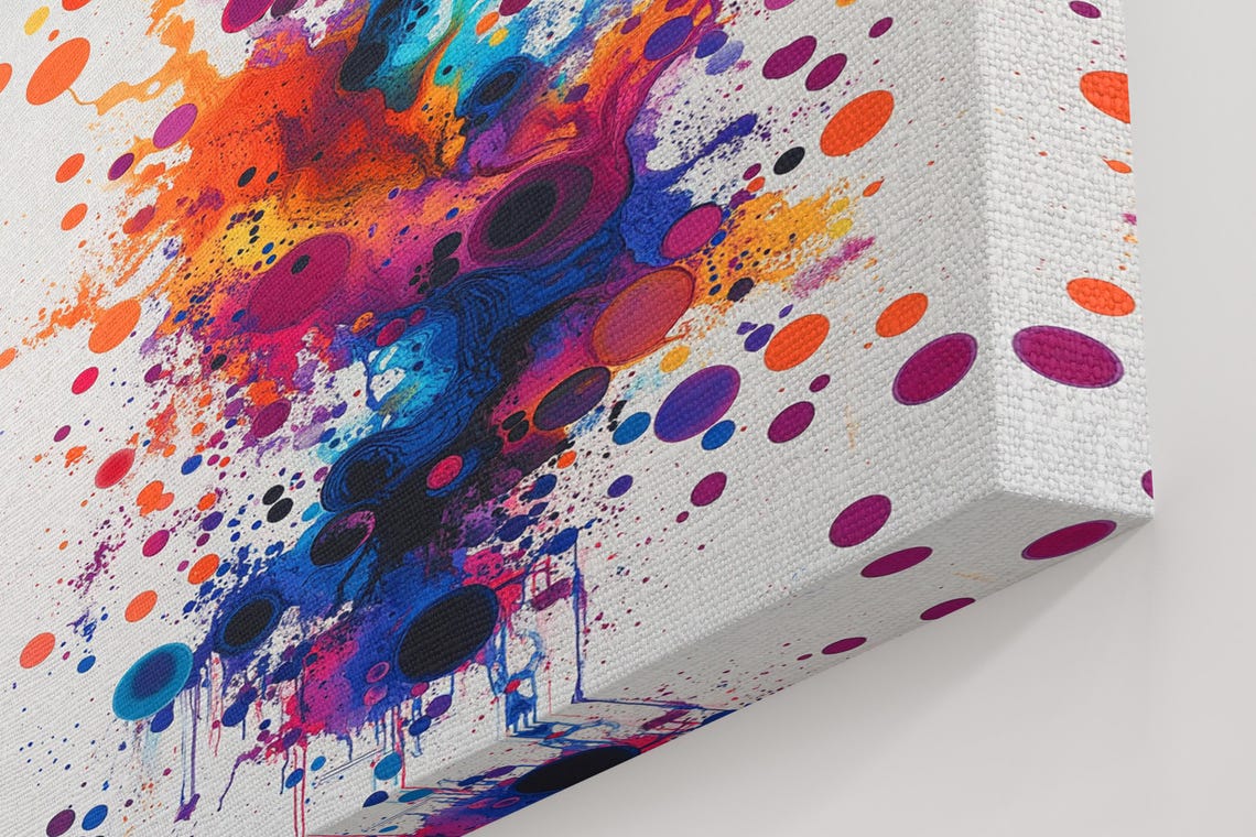 Fiery Ink Burst Orange Purple Blue Splash Abstract Art Poster - Image 5