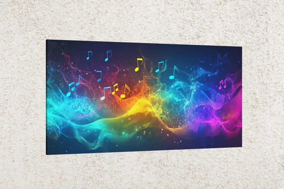 Rainbow Musical Waves Print Print