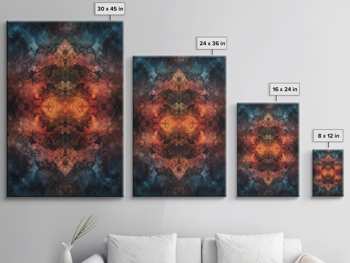 Abstract Earthy Symmetry, Geometric Art Print - Image 3