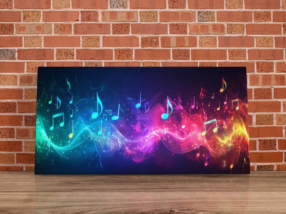 Musical Notes In Spectrum Art Print - Image 4