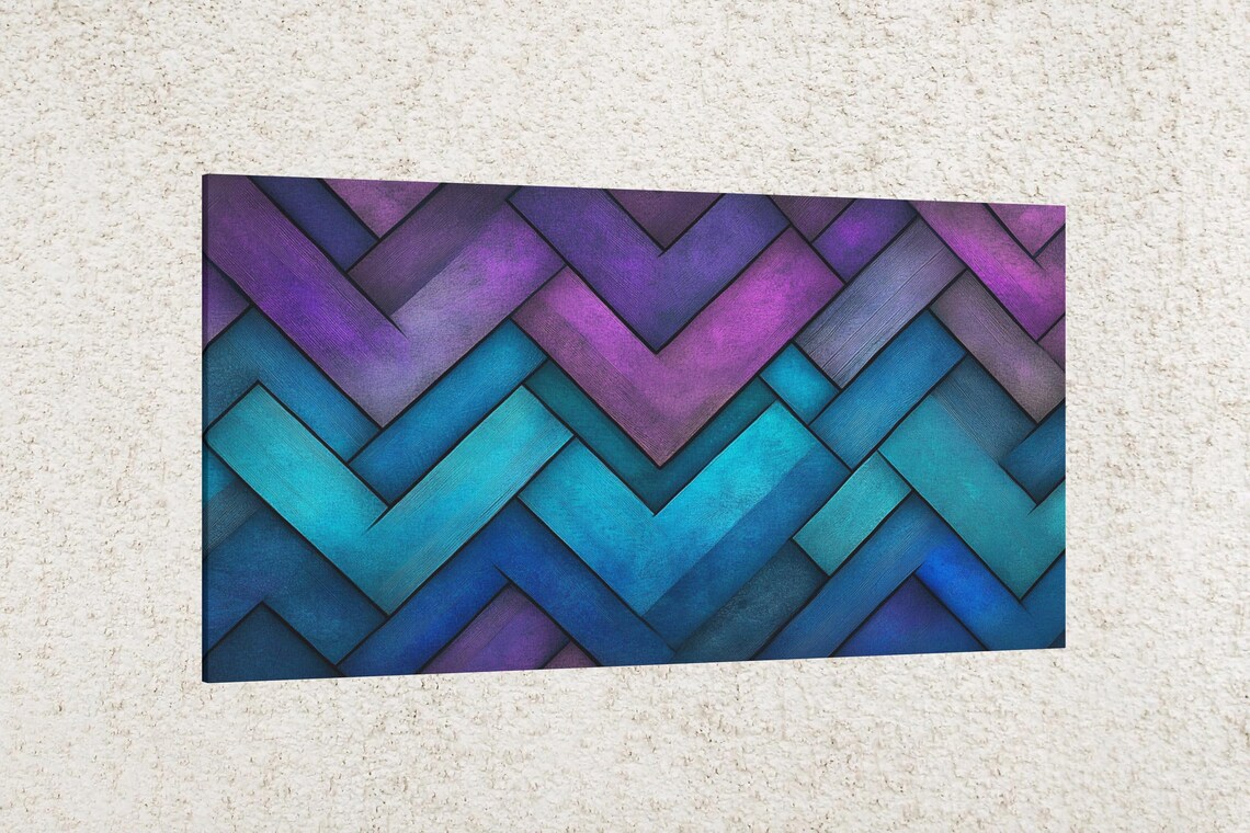 Geometric Chevron Layers, Modern Abstract Art Print - Image 2