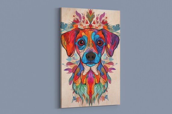 Bright Dog Mandala, Spiritual Art Print