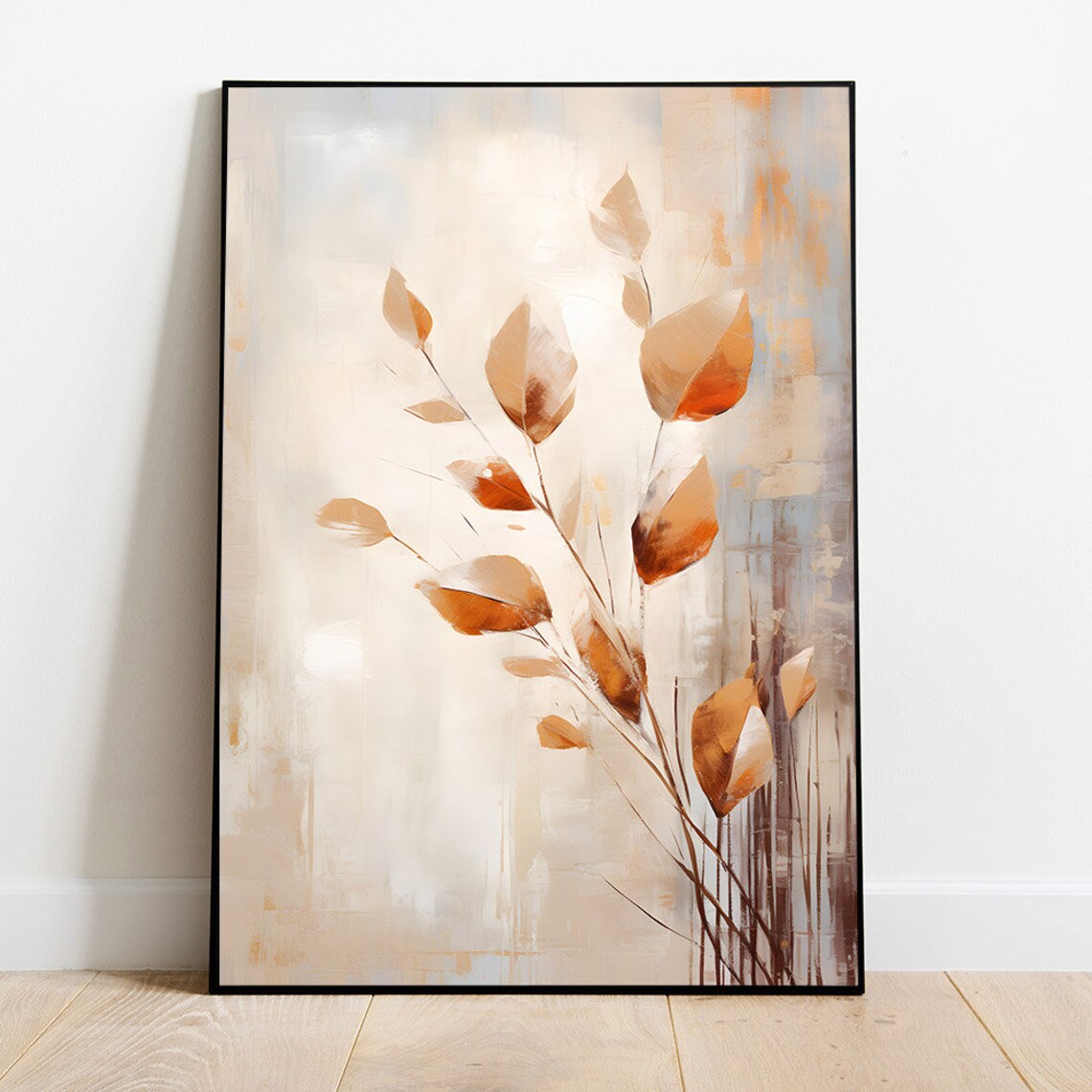 Abstract Botanical Fall Art, Abstract Floral Painting