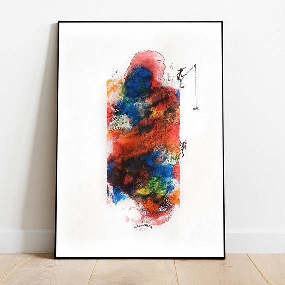 Abstract Brush Strokes And Doodle Art Modern Brush Strokes Line Art Print Minimalist Wall Art Abstract Colorful Print
