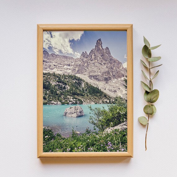 Mountain Lake Print Nature Landscape Lake Poster Nature Photography Landscape Poster Dolomites Landscape
